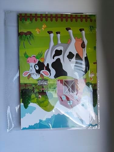 PLULON Pin the Tail on the Game Cow Game Poster with 24 Pcs Tail Stickers for Farm Animal Home Wall Decorations Birthday Party Game Supplies