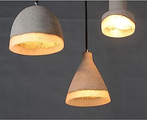 Lámpara de techo de cemento gris E27 moderna y colgante industrial 5