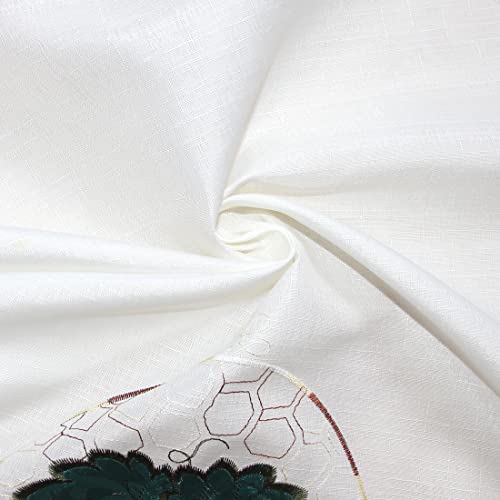 Ecm. 3Pc Rod Pocket Embroidered Kitchen Curtain Set With Swag Valance Bathroom Window Curtains 36 Inch Length Grapes Kitchen Curtains #TOP3