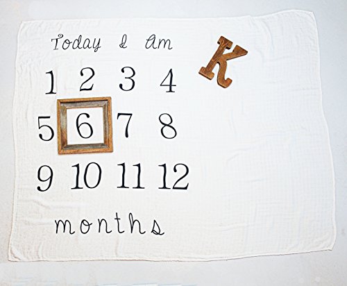 Image of Kiddo Kind Baby Milestone Blanket - 52 x 48 - Makes Unique Photo Props for Babies - Extra Large Monthly Age Blankets Create Personalized Photography for Each Month - Perfect for Expecting Moms