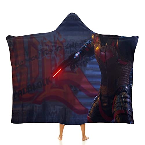ZONFIND Arctic Velvet Wearable Throw Blanket Hooded Cape Plush Shawl Games Hood Gotham Knights Playstation Playstation X S Games PC 50"x40"