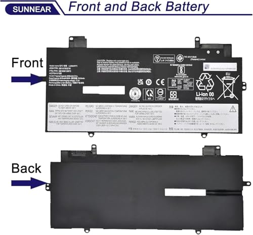 Image of L20M4P71 L20C4P71 5B10W13974 Laptop Battery Replacement for Lenovo ThinkPad X1 Carbon 9th Gen 10th Gen X1 Yoga 6th 7th Gen 2021 Series L20L4P71 5B10W13973 SB10T83217 5B10W13975 5B10W13972