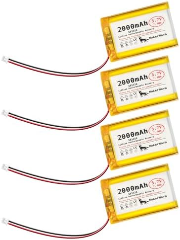 4 Batterie LiPo 3.7V 2000mAh 1S 3C Con Connettore Micro JST 1.25 Maschio Per ESP32 Arduino