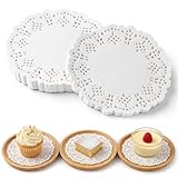 300 Stück Tortenspitze Klein, 9 cm Runde Tortenpapier, Papierdeckchen Spitzen-Desserttabletts, Weiße Einweg Papierdeckchen für Kuchen, Desserts, Bastelarbeiten und Tischdekorationen