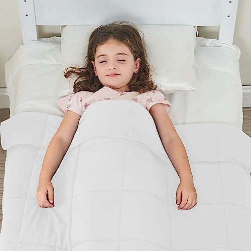 Image of yescool Weighted Blanket (5 lbs, 36 inch x 48 inch, White) Cooling Heavy Blanket, Perfect for 40-60 lbs, Breathable Throw Blanket Gifts with Premium Glass Bead, Machine Washable