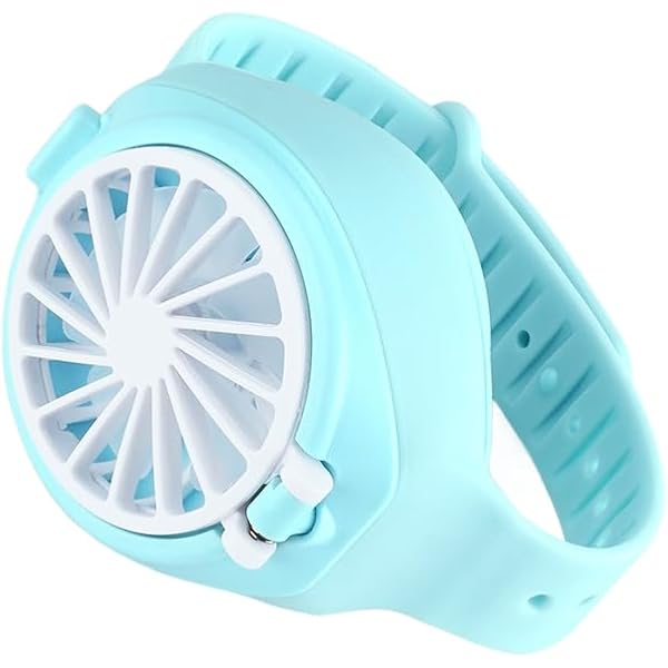 Handy Fan, Wristwatch Type, Portable Fan, Childrens Fan, Watch Fan, Cute, Ladies, Silica Gel, Mini Fan, 3 Levels of Air Flow Adjustment, USB Rechargeable, Lightweight, Silent, Watch Type, Energy
