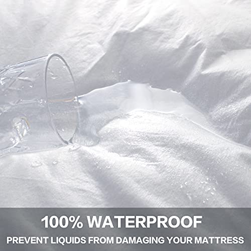 Star's Trip Queen Quilted Mattress Pad Waterproof Fitted Pillow Top Mattress Cover, 8-21'' Deep Pocket Thick Soft Mattress Topper Alternative Filling (White) #TOP2