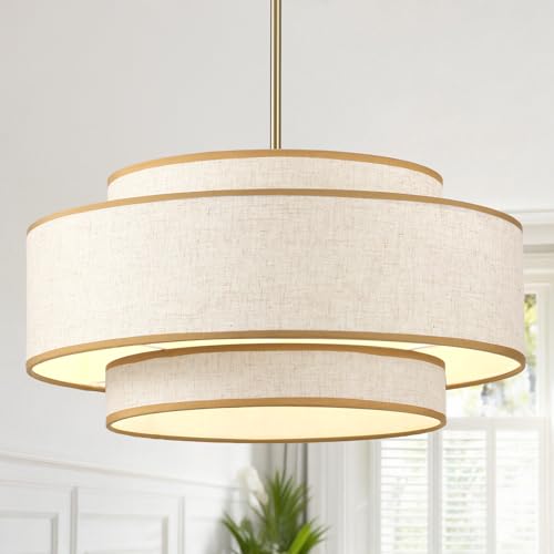 MeiShiDeng 19.7''Drum Chandelier Dining Room Light Fixtures,5-Light Modern Farmhouse Chandelier