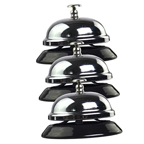 Gadpiparty 3 Pezzi Campana Tavolo Metallo per Ristoranti Hotel e Uffici Design Retro Suono e Forte Facile Usare Ergonomico per Allarmi e Segnalazioni