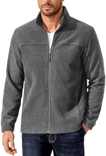 COOFANDY Fleecejacke Herren Full Zip Fleece Outdoor Jacke mit Taschen | Jacke Herren Fleece, Outdoorjacke, Übergangsjacke, Warm, Winterjacke, mit Reißverschluss, Wandern, Freizeit,