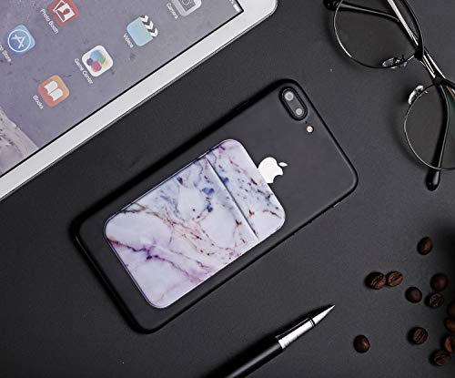 2Pack Marble Adhesive Phone Pocket,Cell Phone Stick On Card Wallet Sleeve,Credit Cards/Id Card Holder(Double Secure) With Self Sticker For Back Of Iphone,Android And All Smartphones-Purple #TOP5