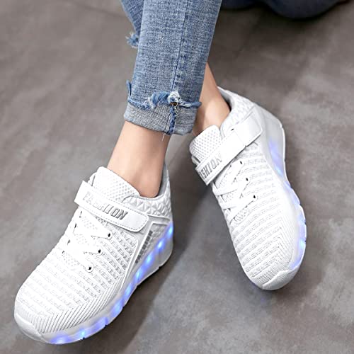 Image of AIkuass USB Chargable Led Light Up Roller Shoes Wheeled Skate Sneaker Shoes F.