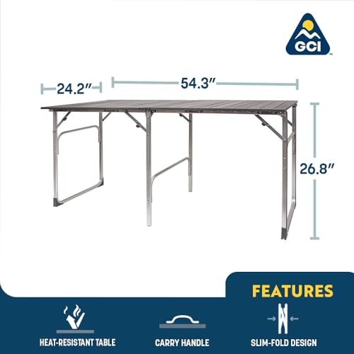 GCI OUTDOOR Slim-Fold Table | Portable Outdoor 4 Person Dining Table, Heat Resistant Aluminum Tabletop, Perfect for Barbecues, Camping, Picnics & Tailgating - image 3
