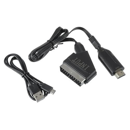 HUAREW Convertidor Scart a HDMI 720P/1080P para televisores, proyectores, DVD, PS4, decodificadores con cable HDMI
