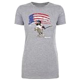 500 LEVEL Brandon Marsh Shirt for Women - Brandon Marsh Philadelphia American Flag Swing WHT (Heather Gray, XX-Large)