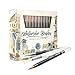 Watercolor Brush Pens Assorted Set Colored |+ 3 Watercolor Brush Pens +8 Watercolor Paper | Complete Art Supply Coloring & Inking Markers W/Real Brush Tips & Carrying Case | Nontoxic (52)