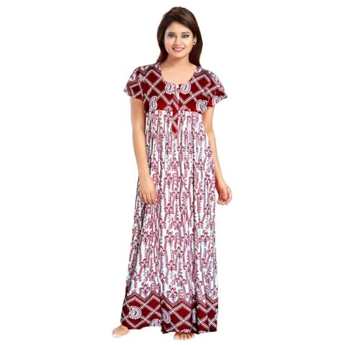 Image of Nighty for Women Cotton Printed Maxi Gown Ankle Length Nighty Night Dress Gown for Women Maxi (Combo Pack of 2)