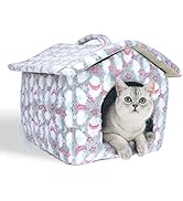 Nobleza Katzenhaus für Katzen Hunde 42x39x33cm, Katzenhöhle Katzenbett Winterfest mit Herausnehmb...
