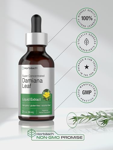 Horbäach CL39688 Damiana Leaf Herb Tincture | 2 Fl Oz | Super Concentrated | Alcohol Free Liquid Extract | Vegetarian, Non-Gmo & Gluten Free Herbal Supplement thumb #5