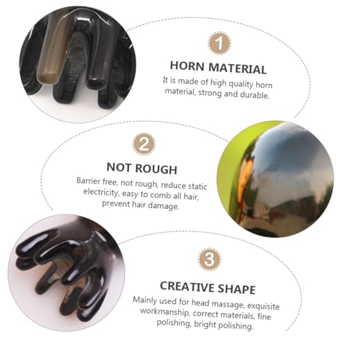 TOVINANNA 1pc Octopus Massage Comb Head Massage Tingler Scrubber Vent Brush Head Massager Dandruff Cleaning Brush Yak Horn Comb Natural Made Horn Consumption