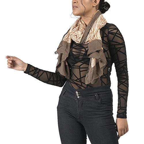 Image of AQVA Printed Cotton Scarf, Soft Scarves Stoles for Summer & Winter for Women & Girls (Size: 75 x 43 Inches)
