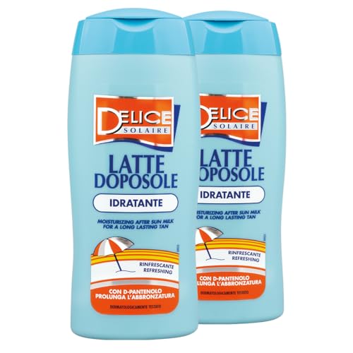 Delice Solaire | Latte Doposole Idratante, da 250ml, Rinfrescante, Confezione da 2 Pezzi