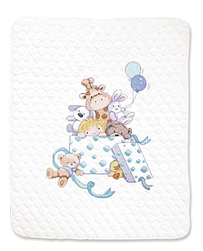 Toy Box Stamped Cross Stitch Baby Quilt Kit