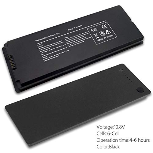 Solice New A1185 A1181 Laptop Battery For Apple Macbook 13" A1185 A1181 Ma561 Ma561Fe/A Ma561G/A Ma561J/A [10.8V 59Wh Black] #TOP3