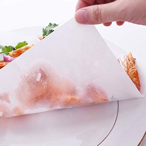 Image of Oil Absorbing Sheets Cooking Paper Kitchen Sheet Transparent Paper, Used to soak Access from Food Thick Papers with Oil Absorbing Soaking Tracking Papers 9.5 x 8.5 inch, Pack of 50