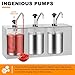 Condiment Pump Station Stainless Sauce Pump Dispenser 11Quart Ketchup Dispenser Pumps