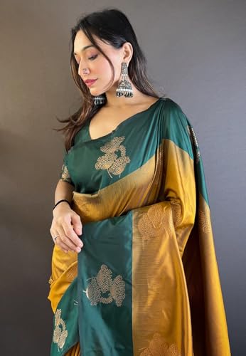 Image of SGF11- Women's Kanjivaram Woven Soft Silk Saree With Blouse Piece