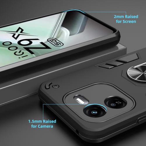Image of NDCOM for iQOO Z9x Back Cover | Durable and Stylish iQOO Z9x Cover iQOO Z9x 5G Back Cover for Full Protection | Ring Holder Case