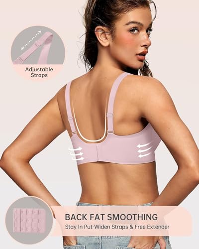 Image of OEAK Womens Deep V Bras Wireless Comfortable Bra Supportive No Underwire Bras Tshirt Push Up Bralettes Plunge Seamless Bra