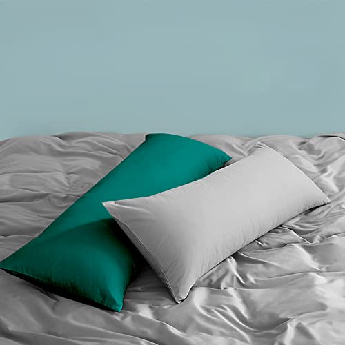 FLXXIE Body Pillow Cover - Super Soft Microfiber 20x54 Body Pillow Case - Envelope Closure, Wrinkle, Stain Resistant Dark Green Body Pillow Cover, 20x54, Dark Green