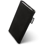 fitBAG Fusion Black/Black Housse sur Mesure pour Sony Ericsson Zylo. Mix Cuir Nappa/Suède de qualité supérieure avec Doublure en Microfibre pour Le Nettoyage d'écran