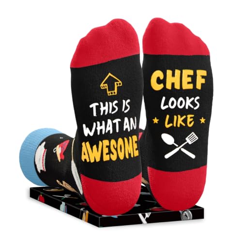 Chef Gifts for Men Women - Chef Cooking Socks, Culinary Ideas for Cooker