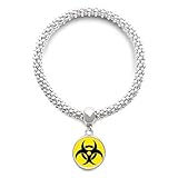 Material: Metall DIYthinker Damen Gefahr Chemische Toxic Radiation Symbol Sliver Armband Laufende hängende Schmuckkette