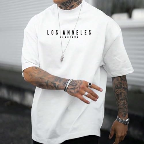 Male Oversize Spring and Summer Trend Young Large Size Printing Short Sleeve T Shirt Top Spandex T Shirt Men3