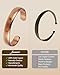 Jecanori Pure Copper Bracelet — 99.99% Real Solid Copper Bracelet for Men & Women, Adjustable Tibetan Cuff Bangle, Gift Box Included