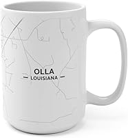 Vista 1 de Olla, Louisiana LA Map Mug (15 oz)