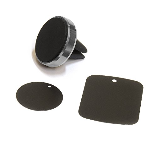 Suporte Veicular Magnético Universal, 4 imãs, compatível com smartphones até 5 polegadas, Preto/Alum
