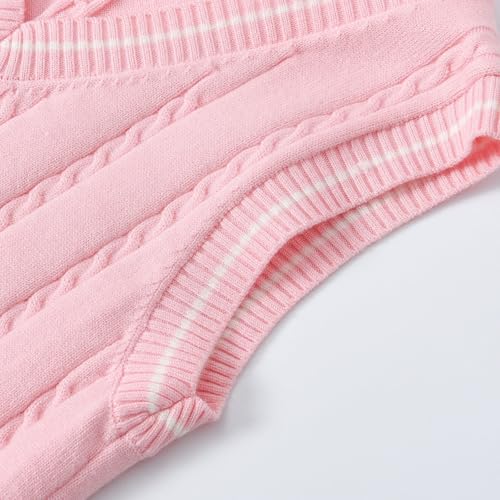 Boys Girls Knitted Vest V-Neck Sleeveless Pullover Sweater Toddler Teen Knit Crop Tank Tops School Uniform Clothes4