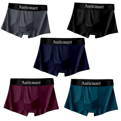 Image of Men's Printed Boxer Briefs Pack of 5 | Soft Stretch Breathable Trunks Underwear for Men | Multicolor Designer Innerwear for Men