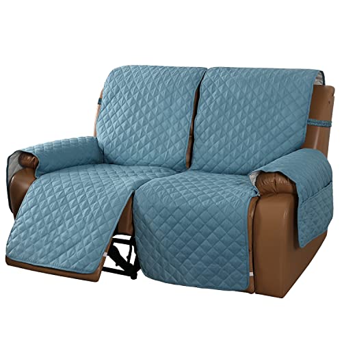 Meillemaison Recliner Sofa Slipcover Couch Covers For 2 Cushion Couch, Non Slip Reclining Loveseat Cover With Elastic Straps, Kids, Dogs, Pets (2 Seater, Blue/Beige) (Mmclkr02C11) #TOP2