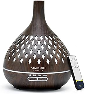 ASAKUKI Essential Oil Diffuser with Remote Control, 400ml Cool Mist Humidifier, 16 Hours Operation Aroma Diffuser with Waterless Safety Switch & 14 LED Colors