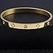 OSICAPEA Clover Bracelets for Women, Stainless Steel Four Leaf Clover Nail Bracelet, 18K Gold Plated Cubic Zirconia Stackable Bracelet, Lucky Love Cuff Bangle, Birthday Gift for Women