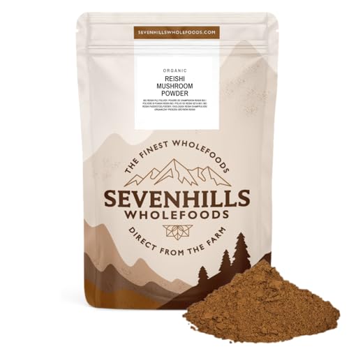 Sevenills Wholefoods Bio Reishi Pilz Pulver 200g | 100% Fruchtkörper | Ganoderma Lucidum | Triterpenoide, Polysaccharide und Peptidoglykane | Vegan, koscher