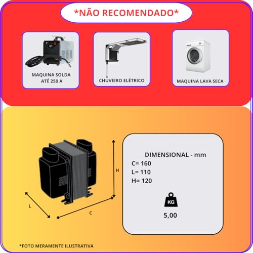 AUTO TRANSFORMADOR 5000 VA 12000 BTU SPLIT COM FIO