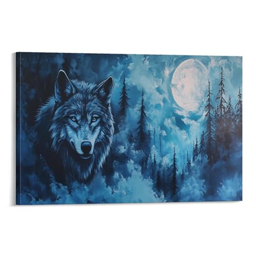 Loup art toile murale abstraite moderne 12x18inch 30x45cm