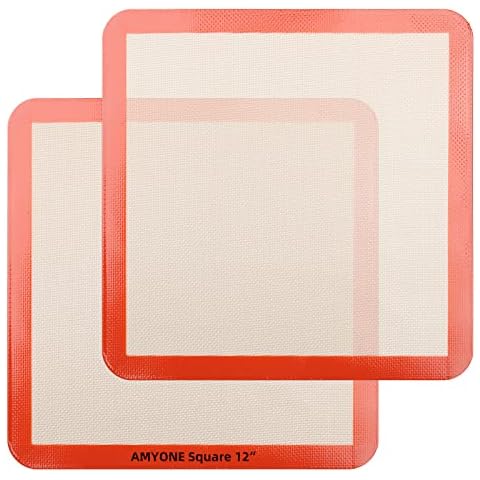 AMYONE 12 Inch Square Silicone Baking Mats Cover